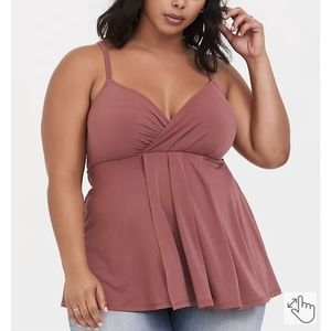 STUDIO KNIT DARK PINK SURPLICE CAMI